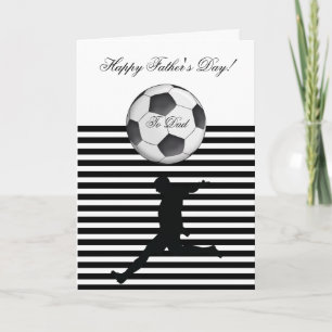 Happy Vaderdag Voetbal Foto Stripe Kaart