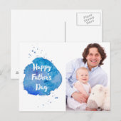 Happy Vaderdag|Waterverf Splash Aangepaste foto Briefkaart (Voorkant / Achterkant)