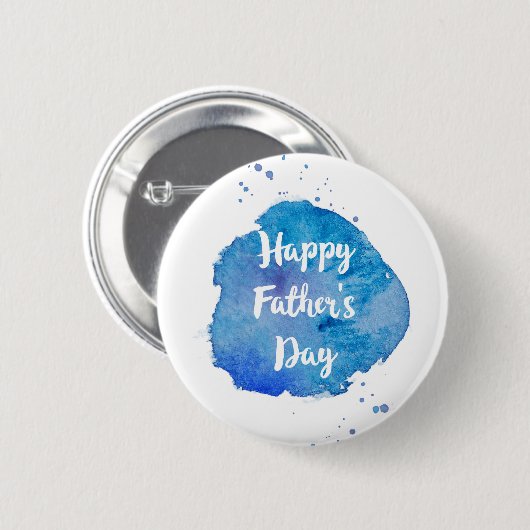 Happy Vaderdag|Waterverf Splash Ronde Button 5,7 Cm (Voorkant /achterkant)