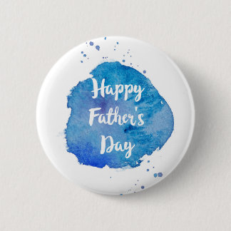 Happy Vaderdag|Waterverf Splash Ronde Button 5,7 Cm