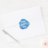 Happy Vaderdag|Waterverf Splash Ronde Sticker (Envelop)