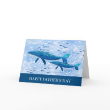 Happy Vaderdag Waterverf Whales