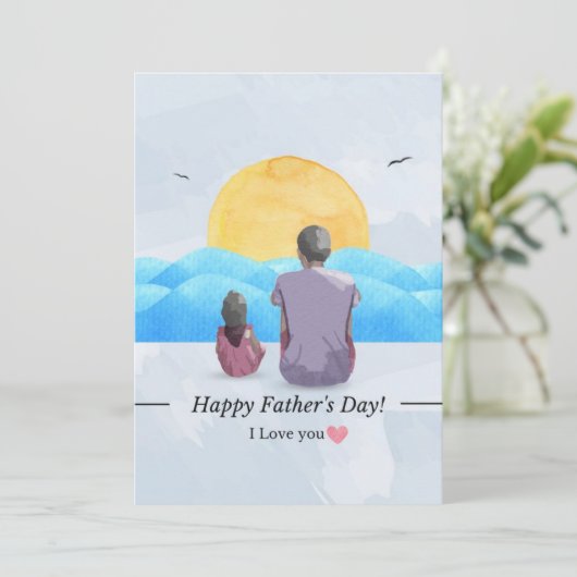 Happy Vaderdag wenskaart Aankondiging (Staand voorkant)