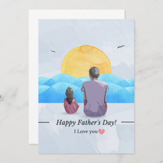 Happy Vaderdag wenskaart Aankondiging (Voorkant / Achterkant)