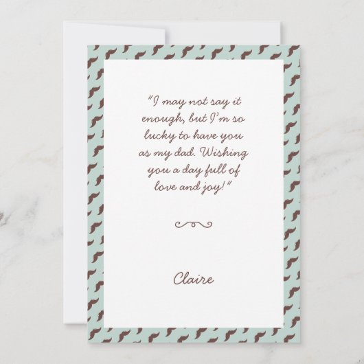 Happy Vaderdag wenskaart Kaart (Achterkant)