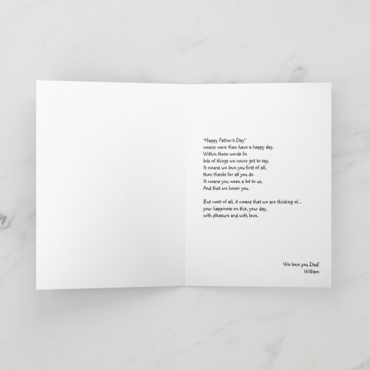 Happy Vaderdag Wenskaart Kaart (Binnen)