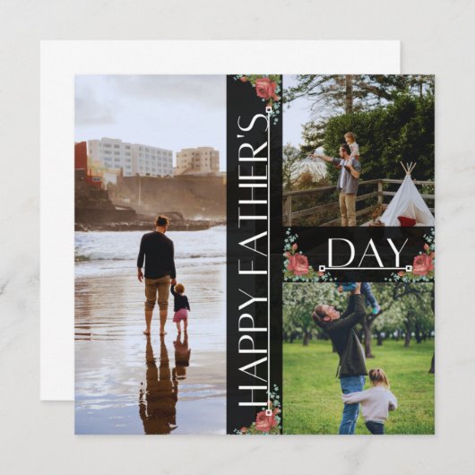 Happy Vaderdag wish card Aankondiging (Voorkant / Achterkant)