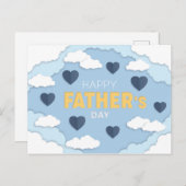 Happy Vaderdag wolken en harten Kaart (Voorkant / Achterkant)