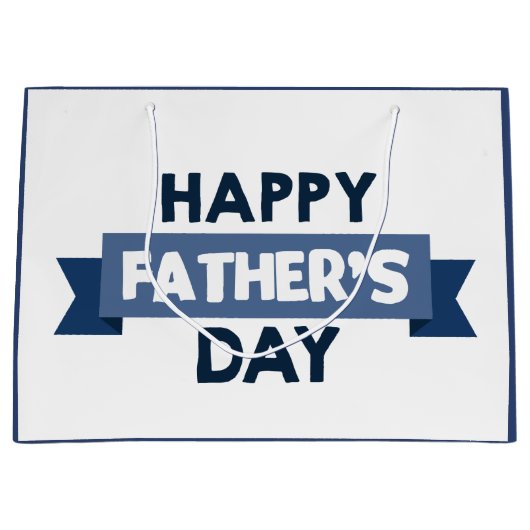 Happy Vaderdag word art party bag Groot Cadeauzakje (Voorkant)