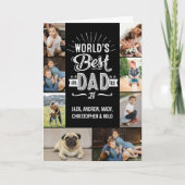 Happy Vaderdag World's Best Dad Photo Collage Kaart (Voorkant)