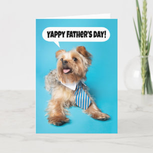 Happy Vaderdag Yappy Yorkie Hondenhumor Feestdagen Kaart