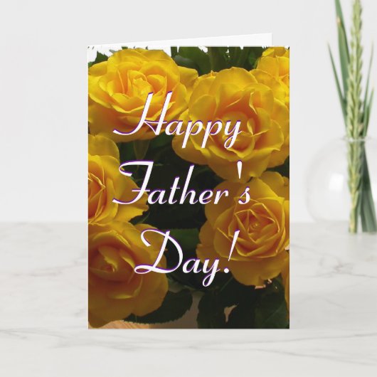 Happy Vaderdag Yellow Roses I Kaart (Voorkant)