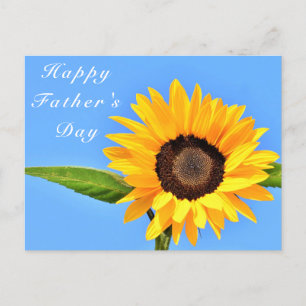 Happy Vaderdag Yellow Sunflower op Blue Sky Briefkaart