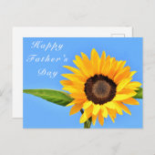 Happy Vaderdag Yellow Sunflower op Blue Sky Briefkaart (Voorkant / Achterkant)