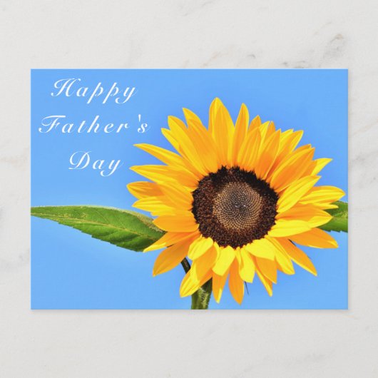 Happy Vaderdag Yellow Sunflower op Blue Sky Briefkaart (Voorkant)