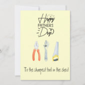 Happy Vaderdag yellow tools sharpest tool schattig Feestdagenkaart (Voorkant)