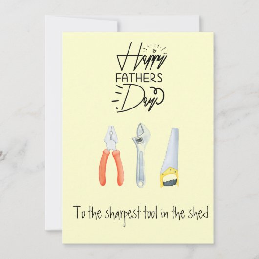 Happy Vaderdag yellow tools sharpest tool schattig Feestdagenkaart (Voorkant)