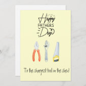 Happy Vaderdag yellow tools sharpest tool schattig Feestdagenkaart (Voorkant / Achterkant)