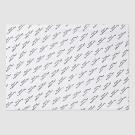 "Happy Vaderdag" zwart op witte achtergrond Tissuepapier (Voorkant)