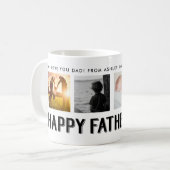 Happy Vaderdag | Zwart-wit 4 Fotoraster Koffiemok (Voorkant links)