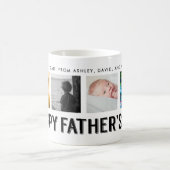 Happy Vaderdag | Zwart-wit 4 Fotoraster Koffiemok (Center)