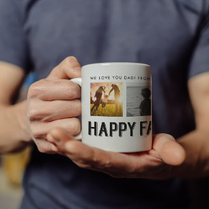 Happy Vaderdag   Zwart-wit 4 Fotoraster Koffiemok
