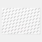 "Happy Vaderdag" zwarte & witte achtergrond Inpakpapier Vel (Voorkant 2)