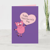 Happy Valenswine Day - Wenskaart van Valentijns Kaart (Voorkant)
