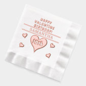 Happy Valentijn 10th Birthday Hartnaam Folie Servetten (Links)
