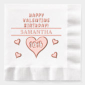 Happy Valentijn 10th Birthday Hartnaam Folie Servetten (Voorkant)