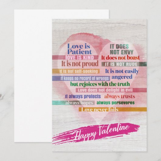 Happy Valentijn - 1 Corinthians 13 (Voorkant / Achterkant)