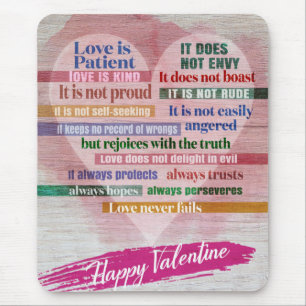 Happy Valentijn - 1 Corinthians 13 Muismat