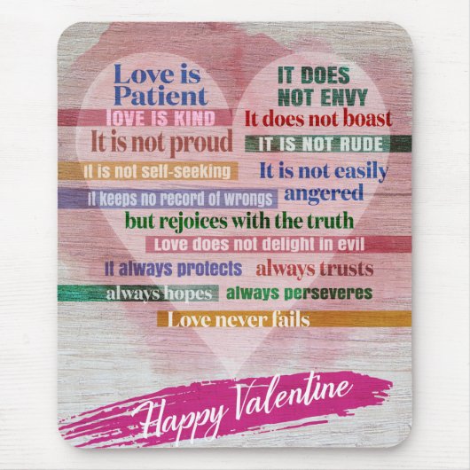 Happy Valentijn - 1 Corinthians 13 Muismat (Voorkant)