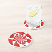 Happy Valentijn Big Red Hearts Zandsteen Onderzetter (Zijkant)