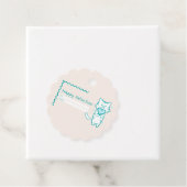 Happy Valentijn Blauwgroen Kat Bedankjes Labels (In situ)