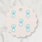 Happy Valentijn Blauwgroen Kat Bedankjes Labels (Achterkant)