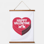 Happy Valentijn, Box of Chocs & Furry Silhouette Hangend Wandkleed (Voorkant)