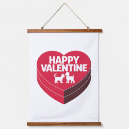 Happy Valentijn, Box of Chocs & Furry Silhouette Hangend Wandkleed