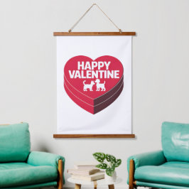 Happy Valentijn, Box of Chocs & Furry Silhouette Hangend Wandkleed