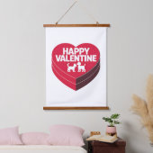 Happy Valentijn, Box of Chocs & Furry Silhouette Hangend Wandkleed (Slaapkamer)