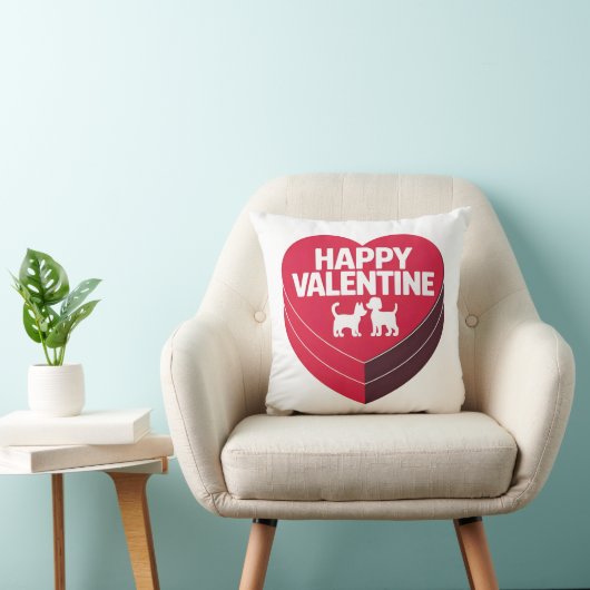 Happy Valentijn, Box of Chocs & Furry Silhouette Kussen (Stoel)