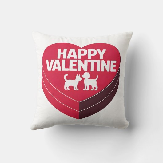Happy Valentijn, Box of Chocs & Furry Silhouette Kussen (Achterkant)