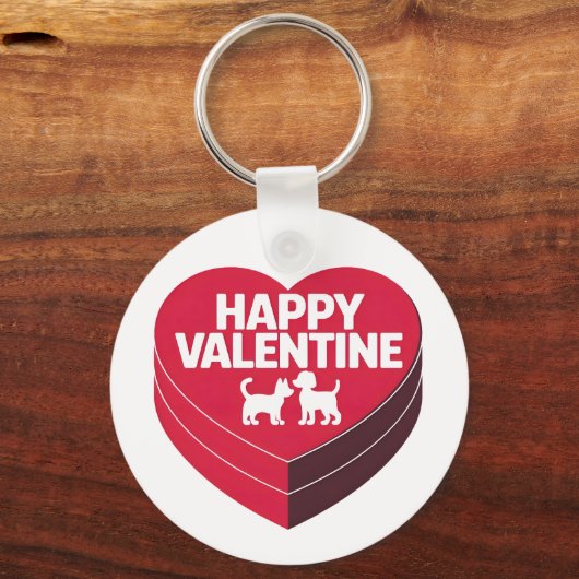 Happy Valentijn, Box of Chocs & Furry Silhouette Sleutelhanger (Achterkant)