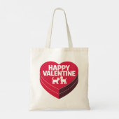 Happy Valentijn, Box of Chocs & Furry Silhouette Tote Bag (Achterkant)