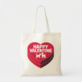 Happy Valentijn, Box of Chocs & Furry Silhouette Tote Bag