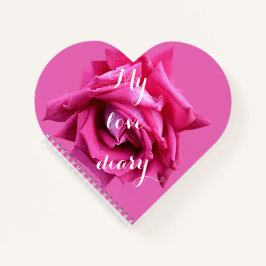 Happy Valentijn cadeau  hot roze roos bloemen Notitieboek