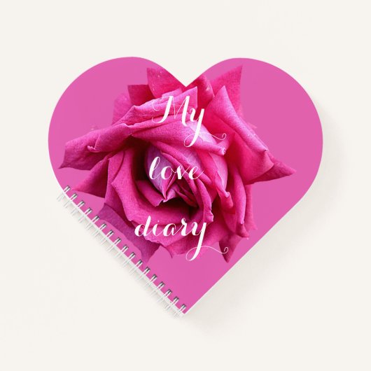 Happy Valentijn cadeau  hot roze roos bloemen Notitieboek (Voorkant)