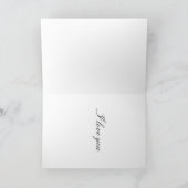 Happy Valentijn card navy love card bloemen Bedankkaart (Binnen)