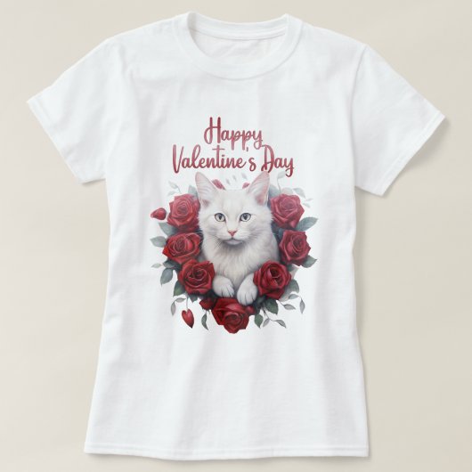 Happy Valentijn Cat Design, Cat T-shirt (Design voorkant)