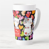 Happy valentijn Cats Latte Mok (Rechterhoek)